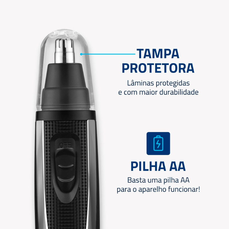 Aparador de Pelos Bateria MONDIAL| Classic, Preto/Prata