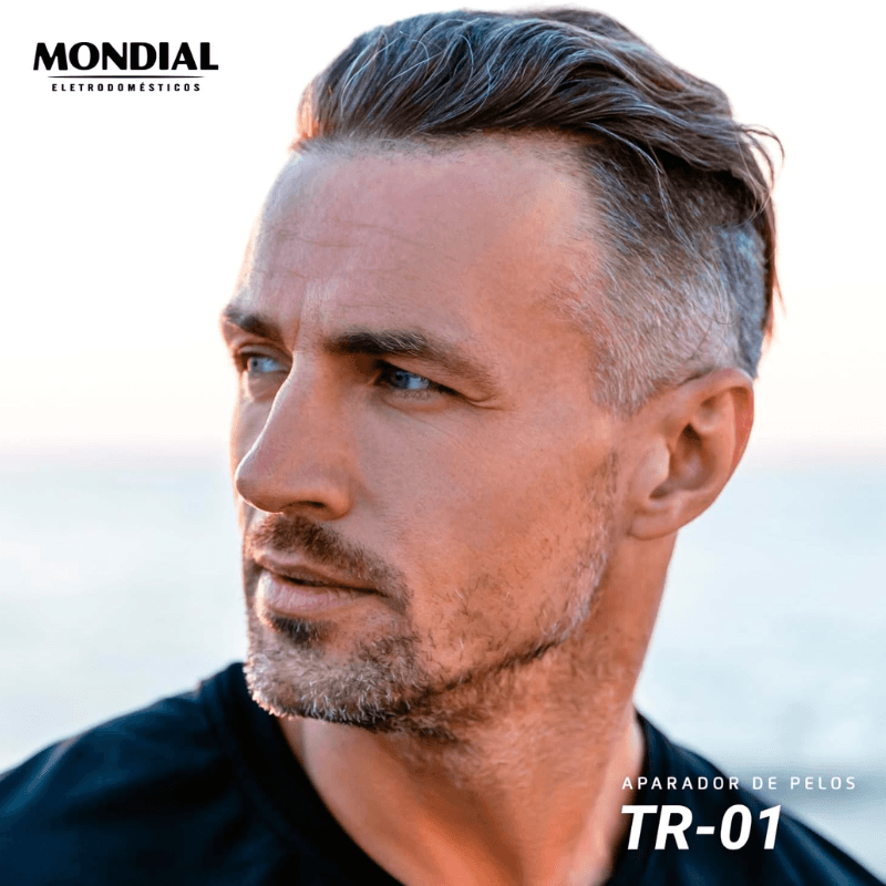 Aparador de Pelos Bateria MONDIAL| Classic, Preto/Prata
