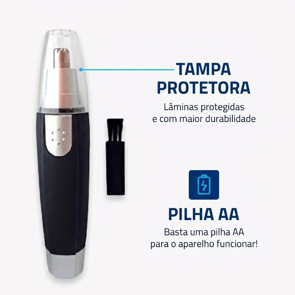 Aparador de Pelos NOVATEC Bateria | Classic, Preto/Prata