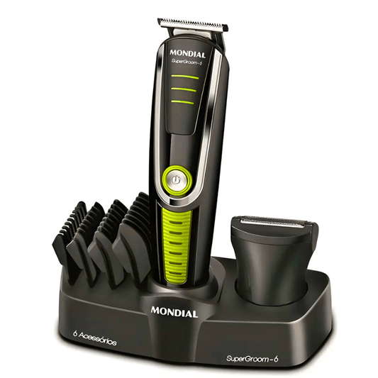 Cortador De Cabelo Mondial Super Groom 6 Preto/Verde