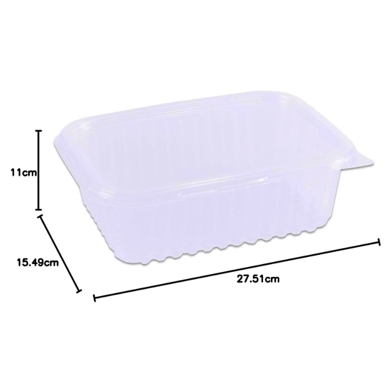 24 Potes Descartáveis Com Tampa, Suafesta, 500 ml, Retangular